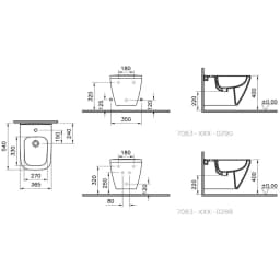 Vitra Integra Square 54 Cm Mat Beyaz Asma Bide 7083B001-0288 görsel 2