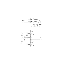 Vitra Liquid Parlak Siyah Ankastre Lavabo Bataryası A4269039 görsel 2