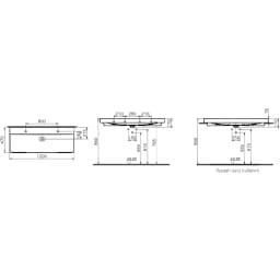 Vitra Metropole 120x47 Cm Mat Kum Beji Lavabo - 7530B422-0041 görsel 2