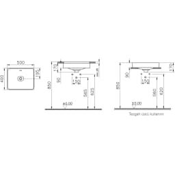 Vitra Metropole 50x40 Cm Mat Taş Gri Tezgahaltı Lavabo - 7534B476-1083 görsel 2