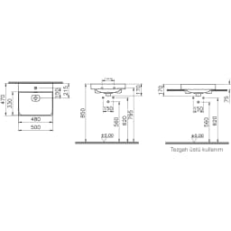 Vitra Metropole 50x47 Cm Mat Taş Gri Lavabo - 7525B476-0041 görsel 2
