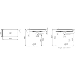 Vitra Metropole 80x40 Cm Tezgahaltı Lavabo - 7536B403-1083 görsel 2