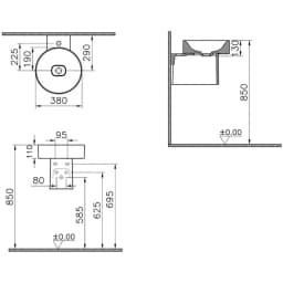 Vitra Metropole Mat Beyaz Yarım Ayak 7543B001-1890 görsel 2