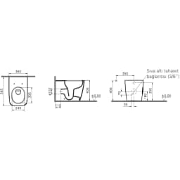 Vitra Metropole Square Yerden Duvara Tam Dayalı Bide - 7909B403-0288 görsel 2
