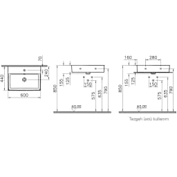 Vitra Nuo 60x44 Cm Çanak Lavabo - 7432B003-0041 görsel 2