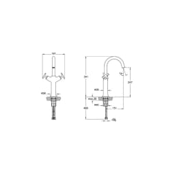 Vitra Origin Classic Mat Siyah Yüksek Lavabo Bataryası A4288636 görsel 2