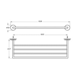 Vitra Origin Mat Siyah Üçlü Havluluk A4489936 görsel 2