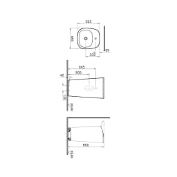 Vitra Plural 50x53 Cm Mat Beyaz Monoblok Lavabo 7814B401-0041 görsel 3