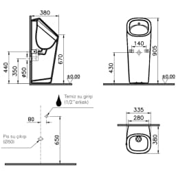 Vitra Plural Mat Kum Beji Pisuvar - 7809B022-5331 görsel 2