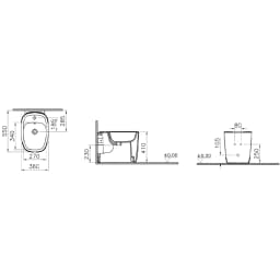 Vitra Plural Mat Kum Beji Yerden Duvara Tam Dayalı Bide - 7816B422-0288 görsel 2