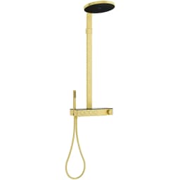 Vitra Prime Round 300 Termostatik Banyo Bataryalı Fırçalı Altın Duş Kolonu - A4731325 görsel 1