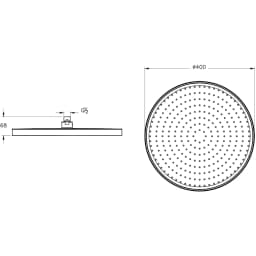 Vitra Prime Round 40 Cm 1 Fonksiyonlu Duş Başlığı - A45920 görsel 2
