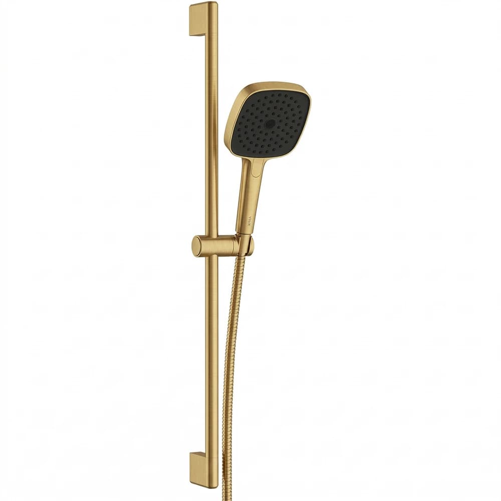 Vitra Prime Square 3 Fonksiyonlu Fırçalı Altın Sürgülü El Duşu Takımı - A4592825