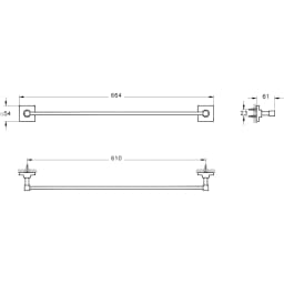 Vitra Root 60 Cm Mat Siyah Havluluk - A4481036 görsel 2