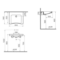Vitra S20 65x56 Cm Özel İhtiyaç Lavabosu 5291B003-0016 görsel 2