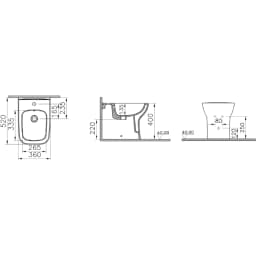 Vitra S20 Square Yerden Duvara Tam Dayalı Bide - 7699L003-0288 görsel 2