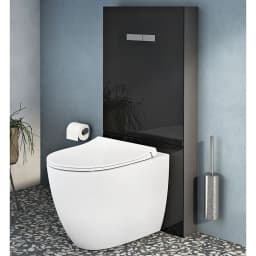 Vitra Vitrus 3-6 L Yerden Duvara Sıfır Klozetler İçin Duvar Önü Siyah Cam Rezervuar - 870-1761-01 görsel 2