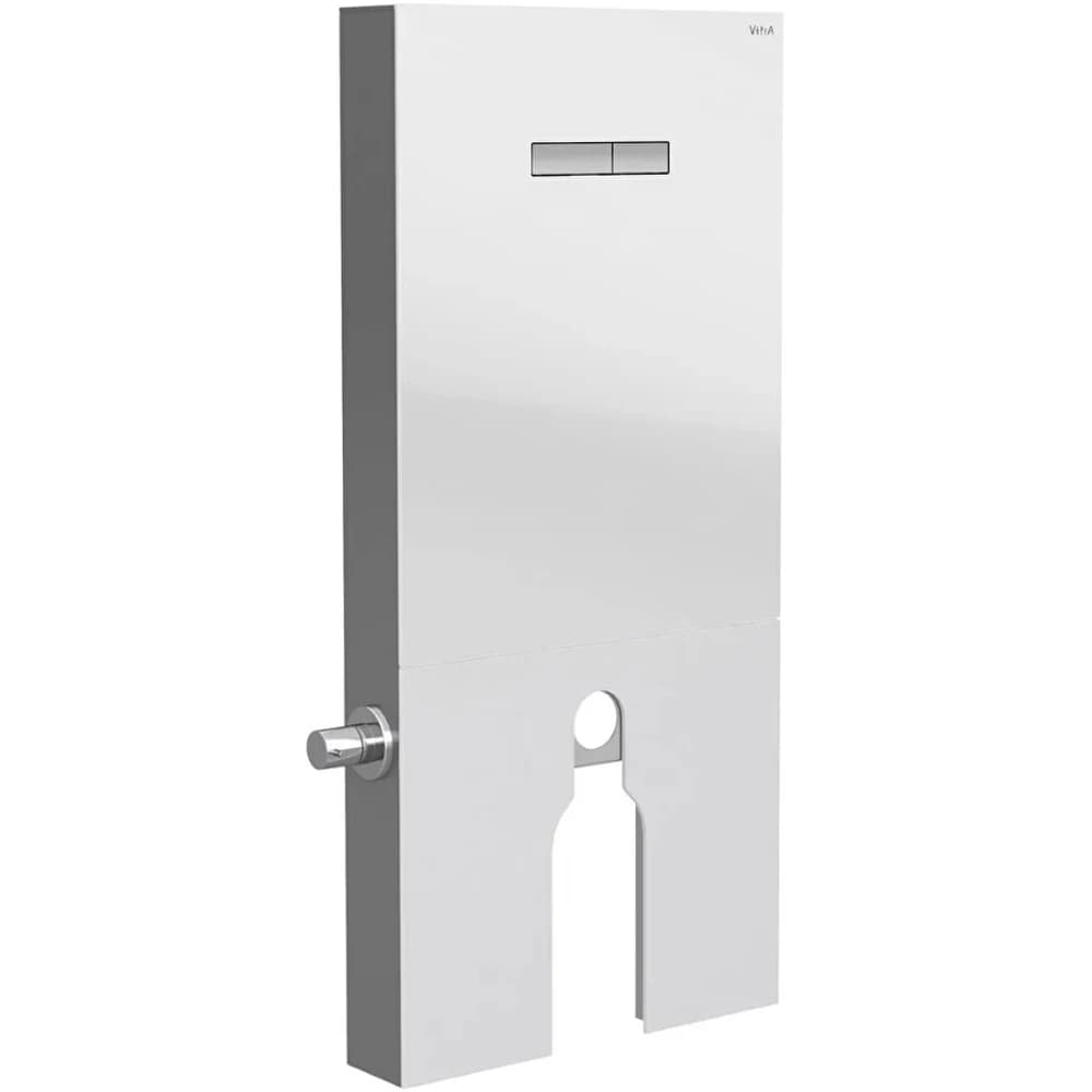 Vitra Vitrus 3-6 L Yerden Duvara Sıfır Klozetler İçin Stop Valfli Duvar Önü Beyaz Cam Rezervuar - 870-1770-01