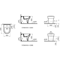 Vitra Zentrum 52 Cm Duvara Sıfır Yerden Bide 5796L003-0288 görsel 3